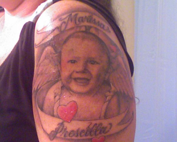 Marissa's picture on her arm